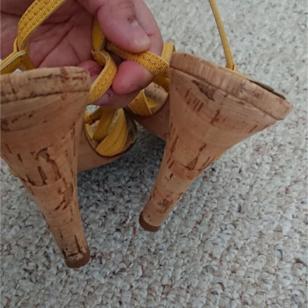 COACH Ginger Grosgrain Strappy Cork Heel Sandals Size 8B - Picture 8 of 11